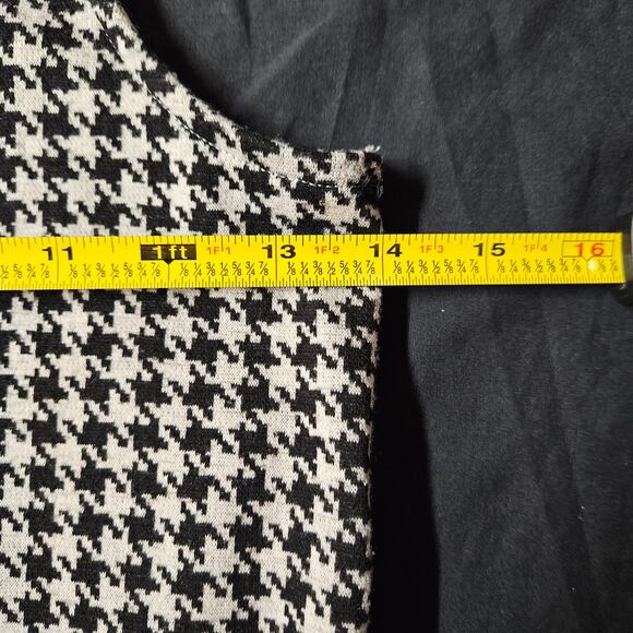 Old Navy Black & White Houndstooth Mini Dress Size L Teen Bodycon Y2K Grunge - Picture 6 of 7
